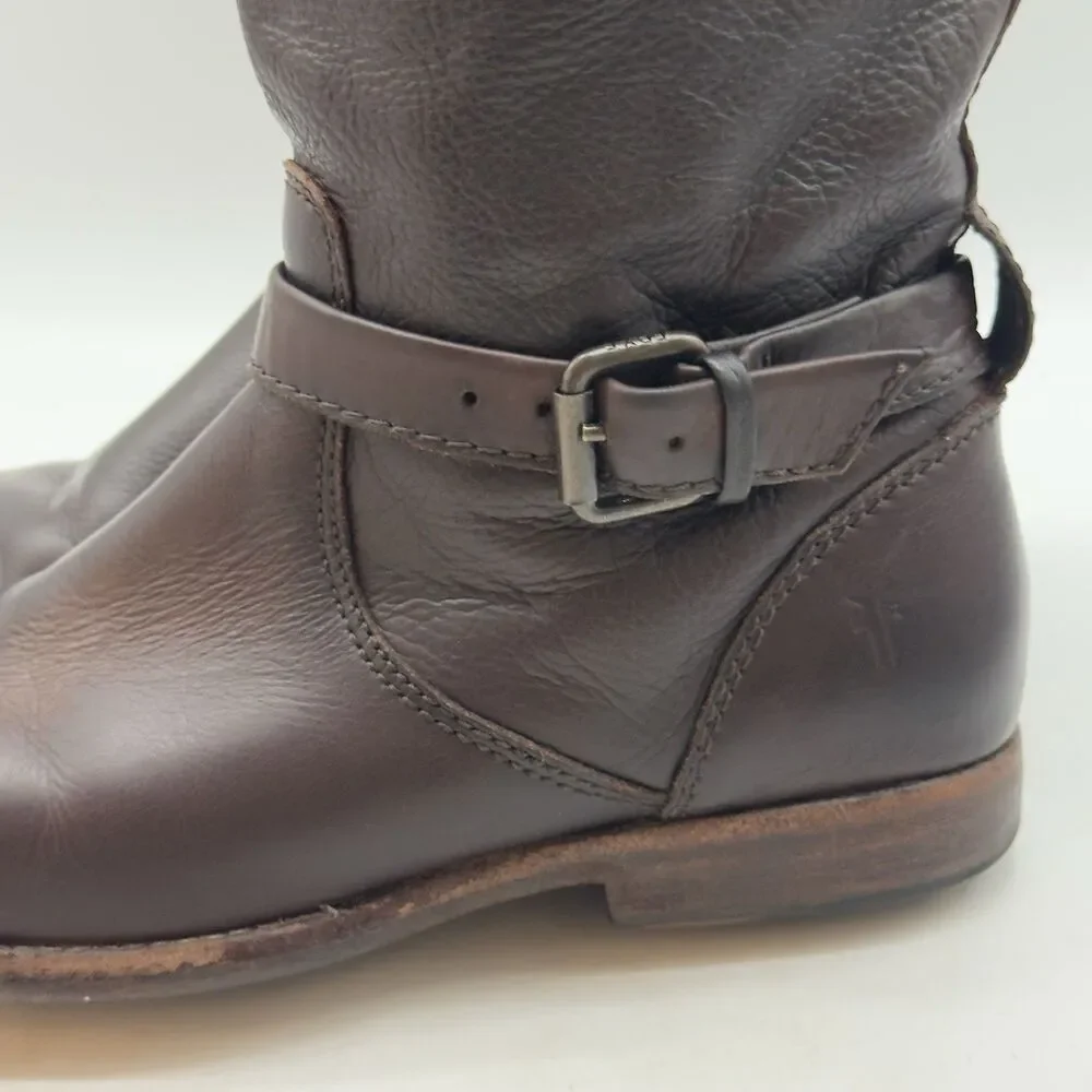 FRYE Phillip Knee High Leather Equestrian Riding Boots Women's 7.5B Dark Brown
